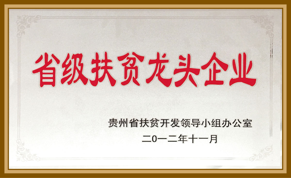 省級扶貧龍頭企業(yè)2012.11